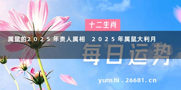 属鼠的2025年贵人属相 2025年属鼠大利月